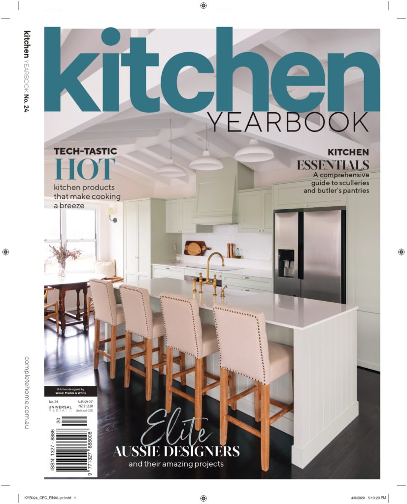 Image of a magazine focused on kitchen designs and trends